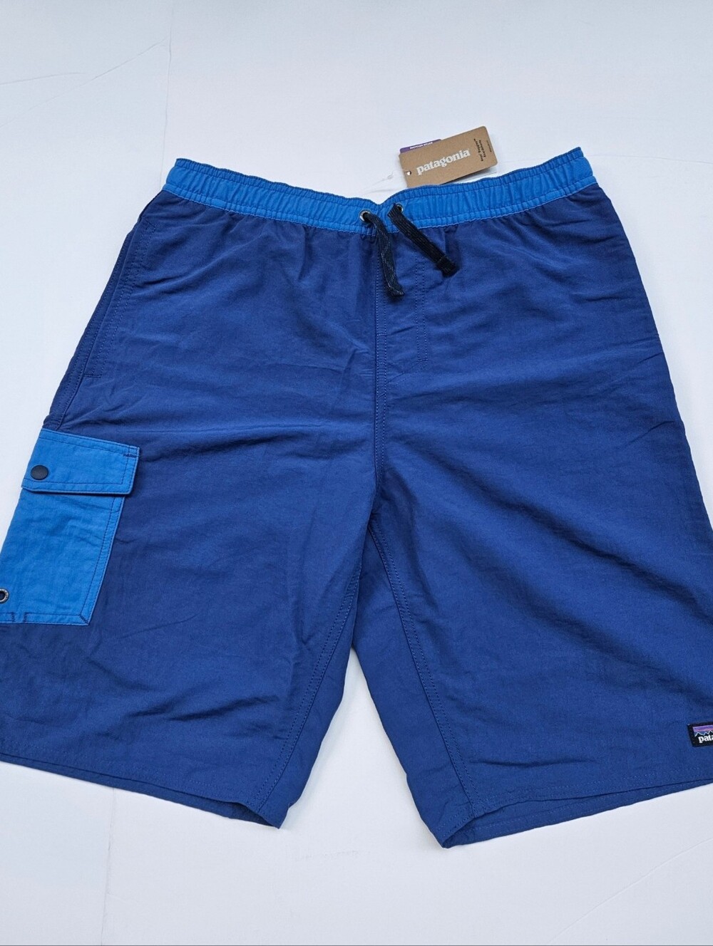 Patagonia Boys Baggies Boardshorts Swim Shorts Blue NWT Size XXL 16 18 New